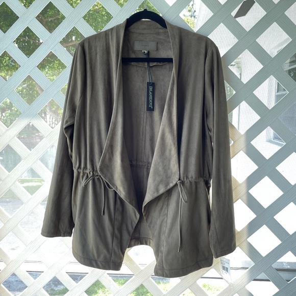 Blank NYC Draped Faux Suede Cinch-Waist Jacket - Picture 3 of 9